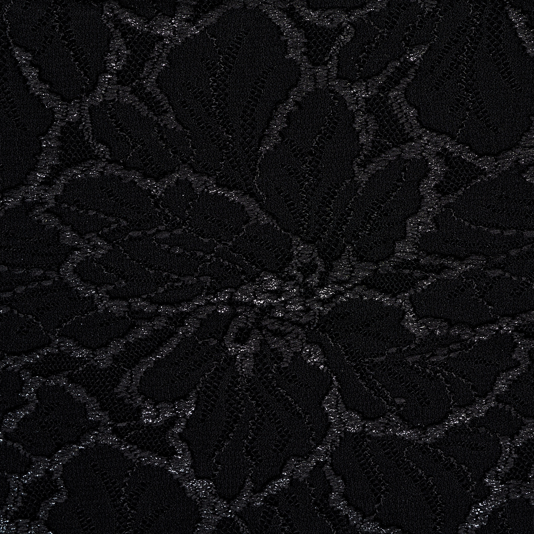 LACE, FLORAL, ELASTIC, JET BLACK (F000045540) - Texture