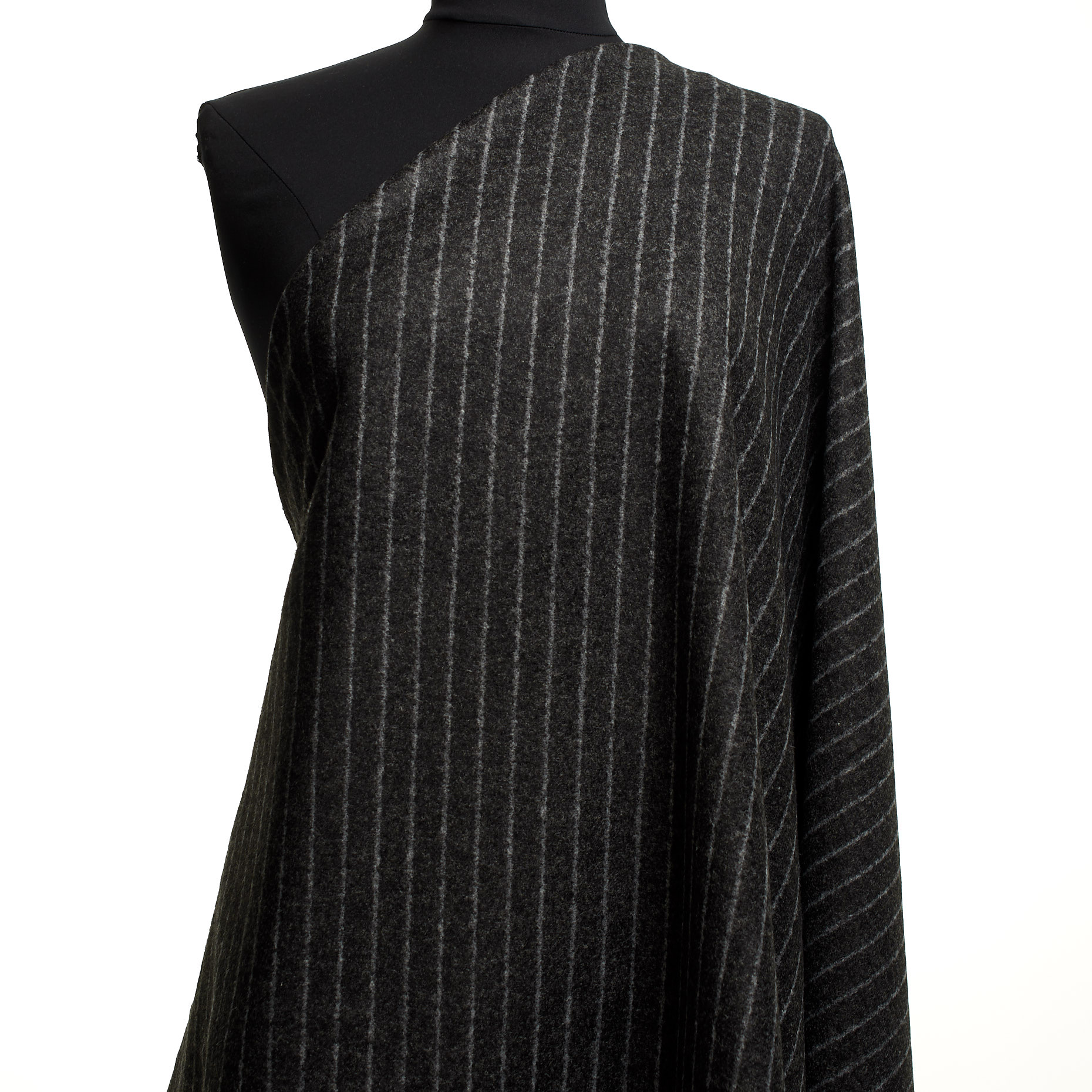 Jersey, Mélange de Laine, Pinstripes, Blackened Pearl (F000044949) - Mannequin