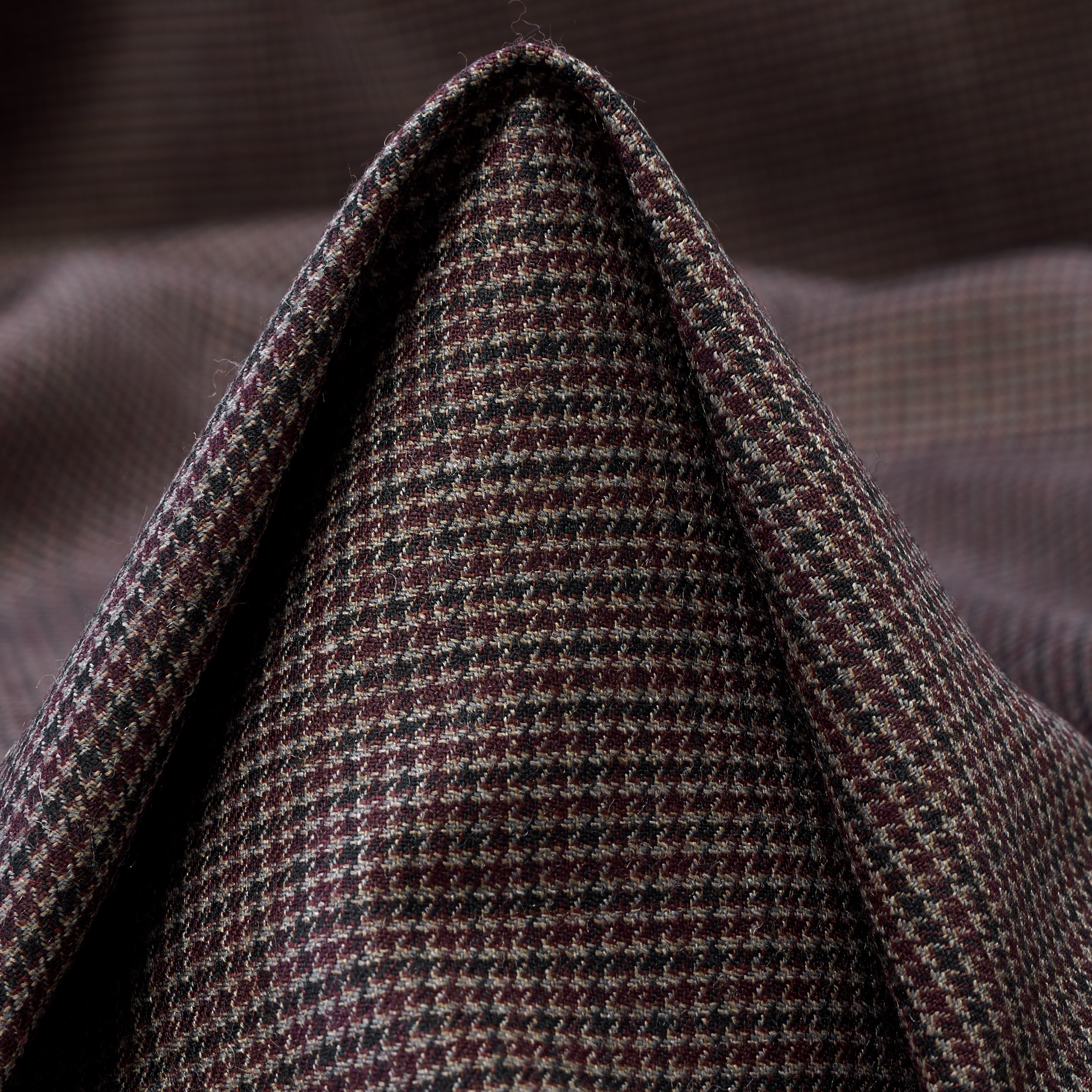 Laine Vierge, Élastique, Pied de Poule, Bitter Chocolate (F000045237)