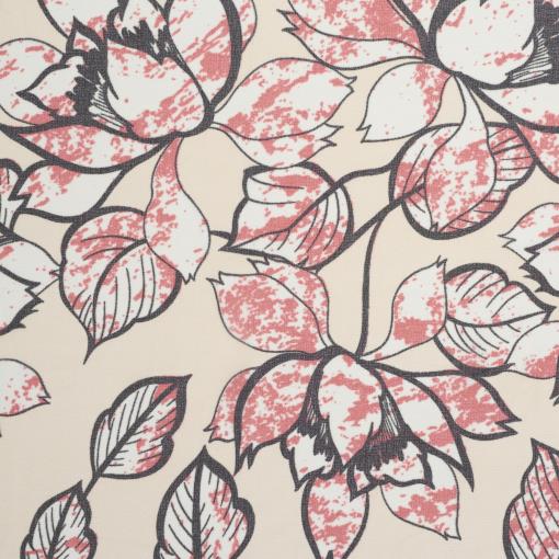 Креп, Принт, Прозрачная, Rosewater&Raven Black (F000030829) - Ткань