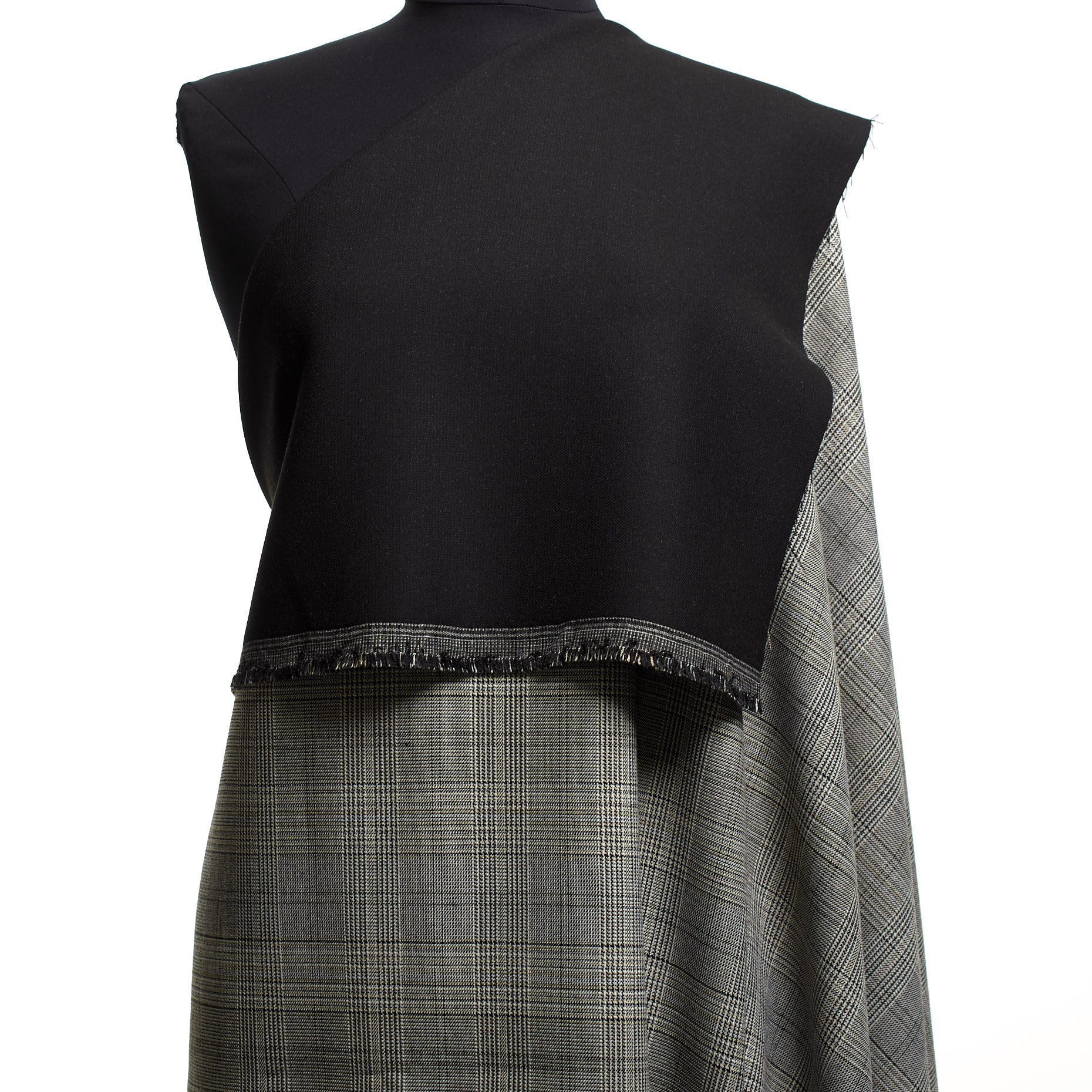 DOUBLE, VISCOSE BLEND, ELASTIC, MOON ROCK&RAVEN BLACK (F000040106) - Mannequin