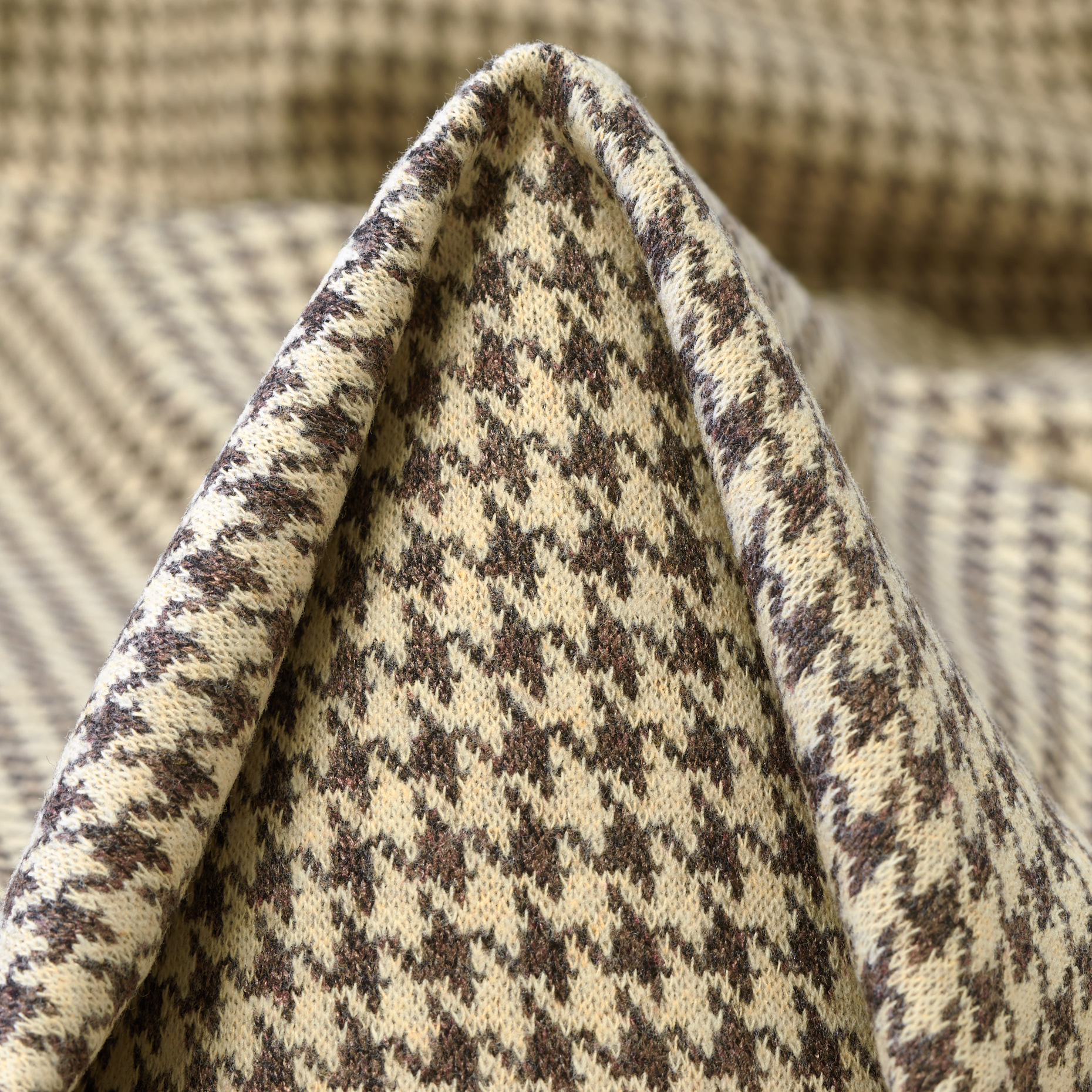 JERSEY, COTTON BLEND, HOUNDSTOOTH, BONE WHITE&BROWNIE (F000047391)