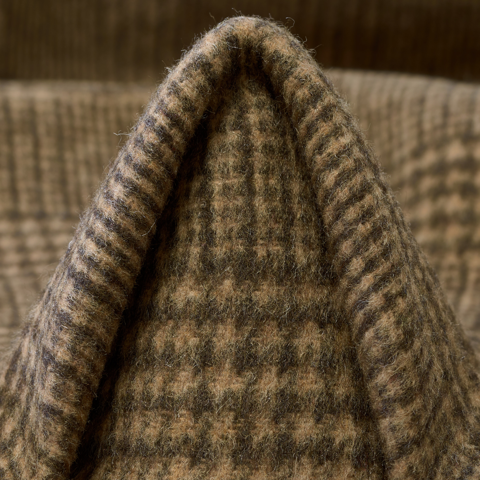 DOUBLE, WOOL BLEND, CHECK, AFFOGATO&CHOCOLATE BROWN (F000047671)