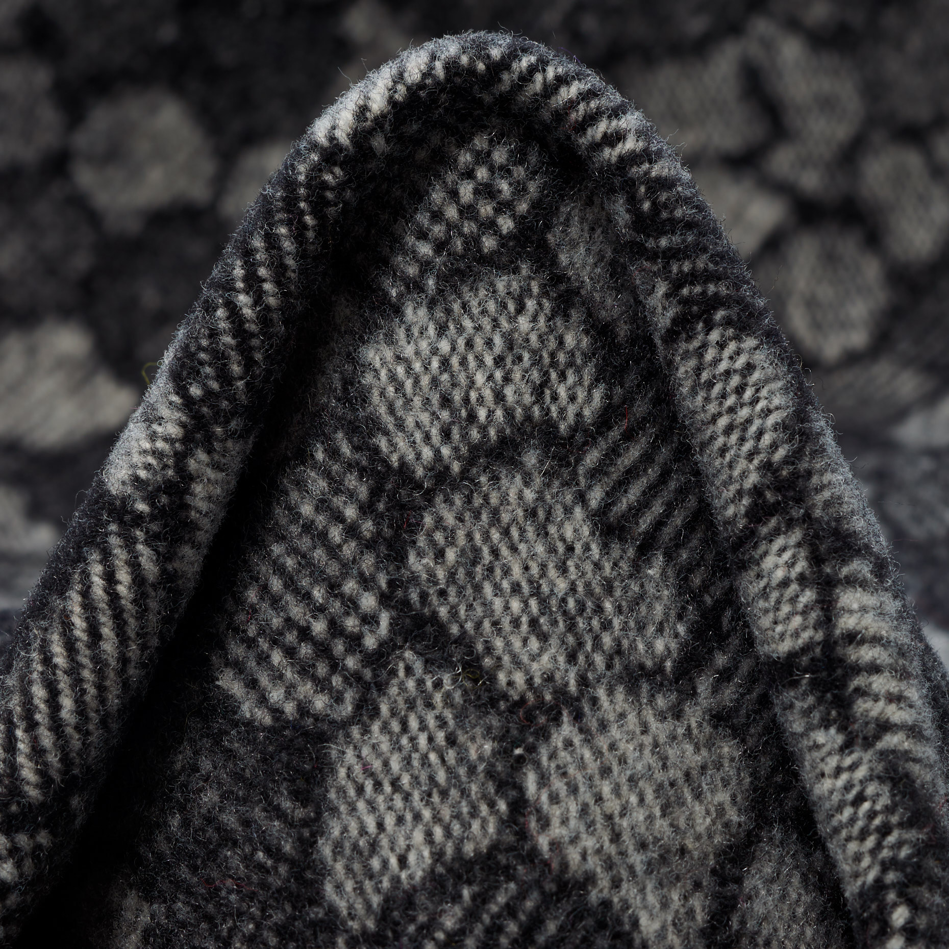 Żakard, Wełna, Steeple Gray&Raven Black