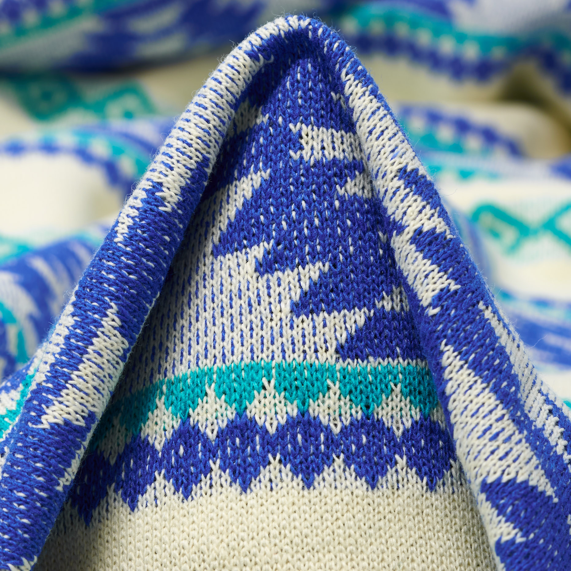 Jacquard, Jersey, Etnico, Tahitian Teal&Ivory (F000043266)