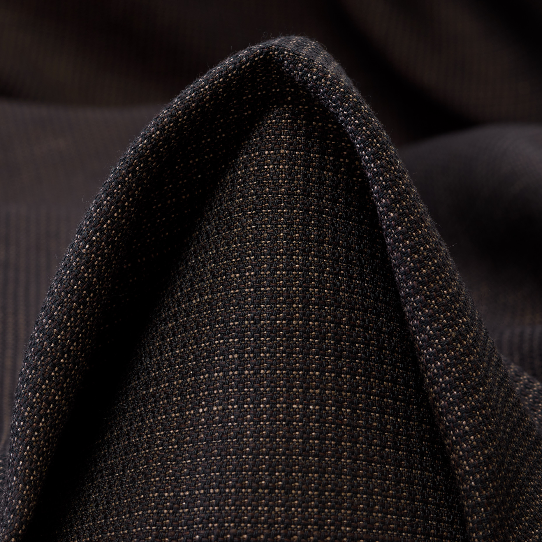 CRÊPE, WOOL LINEN, MELANGE, DARK CHOCOLATE (F000023999)
