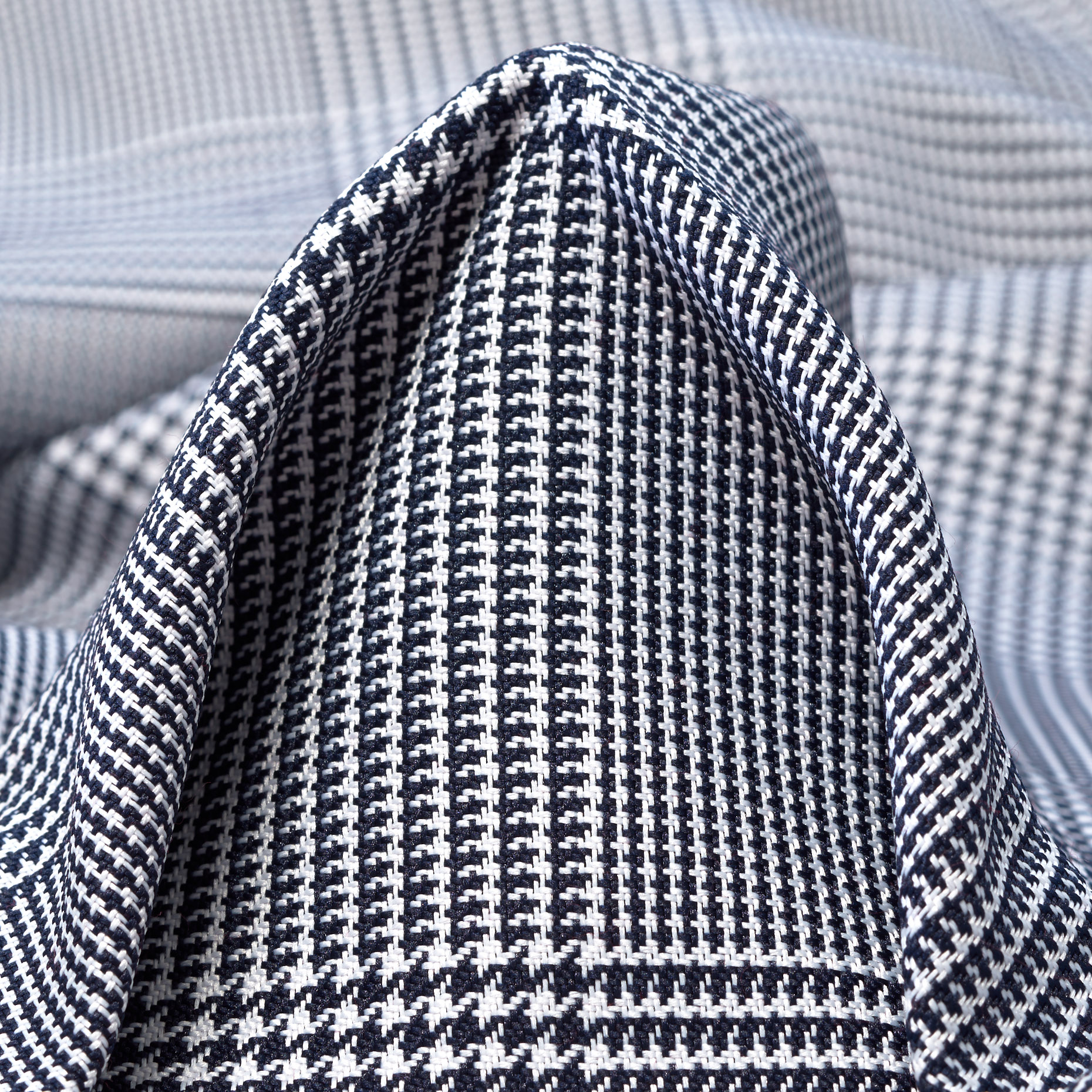 DOUBLE, COTTON BLEND, CHECK, ANTIQUE WHITE&RAVEN BLACK (F000038358)